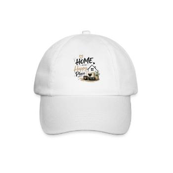 Zuhause ist mein glücklicher Ort - Baseballkappe - Weiß/Weiß - Vorne