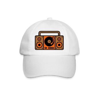Retro Boombox Ghetto Blaster 80s - Baseball Cap - white/white - Front