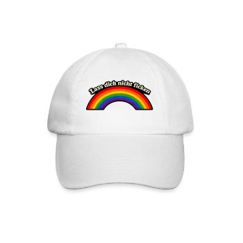 Lass dich nicht ficken x Regenbogen - Baseballkappe - Weiß/Weiß - Vorne