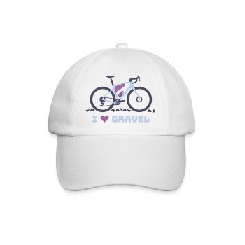 I Love Gravel Fahrrad - Baseballkappe - Weiß/Weiß - Vorne