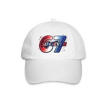 67 Neon – Étoile rouge bleue Design - Casquette classique - blanc/blanc - Devant