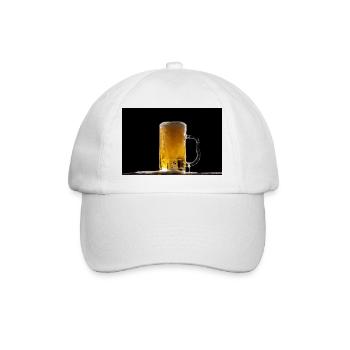 Chope de bière dans le noir : mousse scintillante - Casquette classique - blanc/blanc - Devant