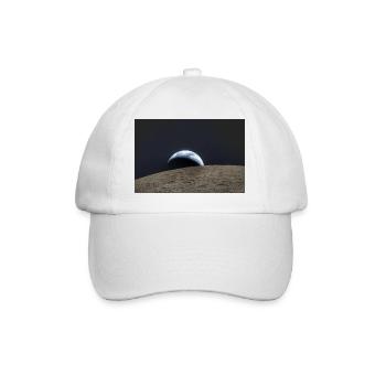 Earth over lunar surface - Baseball Cap - white/white - Front