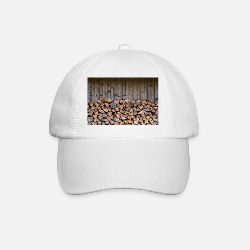 Look nature rustique en pile de bois - Affiche - Casquette classique - blanc/blanc