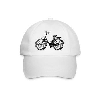 Holland-Fahrrad - Illustration - Baseballkappe - Weiß/Weiß - Vorne
