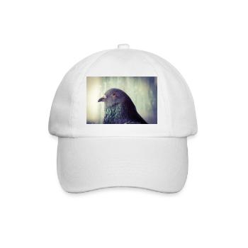 Pigeon portrait with iridescent neck coloration - Baseball Cap - white/white - Front