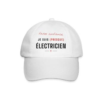 Je suis (presque) Électricien - Casquette classique - blanc/blanc - Devant