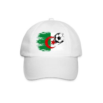 Algeria Flag Football used - Baseball Cap - white/white - Front