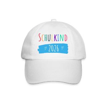 Schulkind 2026 - Baseballkappe - Weiß/Weiß - Vorne
