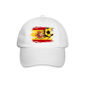 Spanien Flagge Fußball  used - Baseballkappe - Weiß/Weiß - Vorne