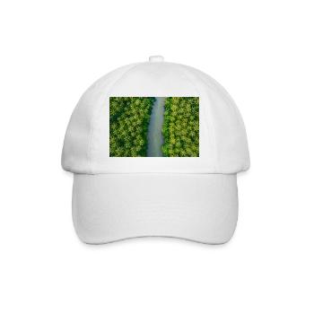 Vue aérienne : plantation tropicale de cocotiers et rivière - Casquette classique - blanc/blanc - Devant