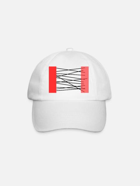 Crimson Edges Abstract Frame - Baseball Cap - white/white