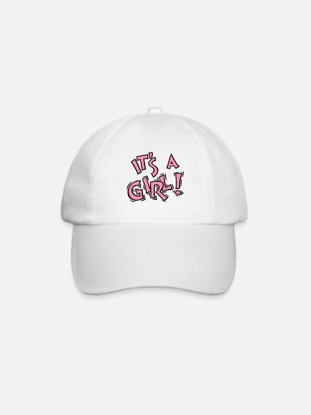 It's A Girl Retro Typografie-Design - Baseballkappe - Weiß/Weiß