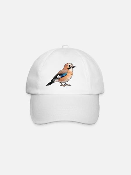Eichelhäher Vogel - Baseballkappe - Weiß/Weiß