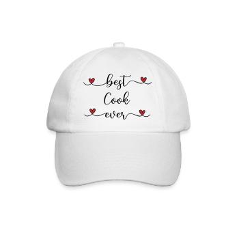 Meilleur cuisinier de tous les temps, Heart - Casquette classique - blanc/blanc - Devant