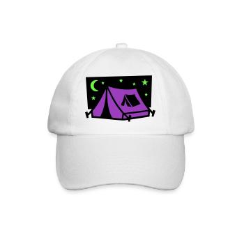 Festival Zelt Nacht Logo - Baseballkappe - Weiß/Weiß - Vorne