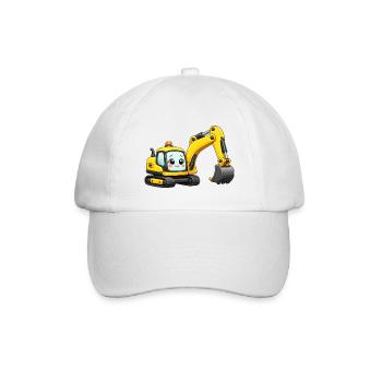 Gelber Bagger - Baseballkappe - Weiß/Weiß - Vorne