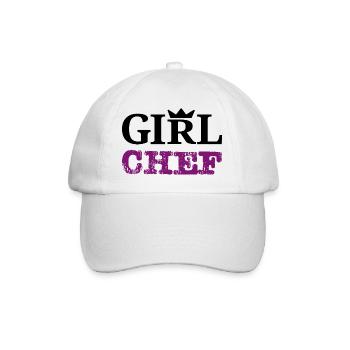 Girl Chef - Statement Design & Typografie - Baseballkappe - Weiß/Weiß - Vorne
