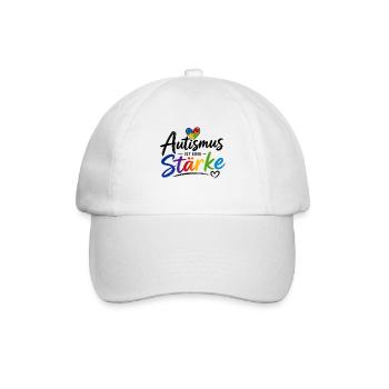 Autismus ist eine Stärke  - Baseballkappe - Weiß/Weiß - Vorne