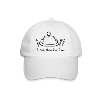 Ich esse, also bin ich - Baseballkappe - Weiß/Weiß - Vorne