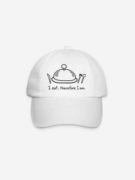 Ich esse, also bin ich - Baseballkappe - Weiß/Weiß
