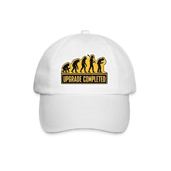 Menschliche Evolution Smartphone-Upgrade-Humor - Baseballkappe - Weiß/Weiß - Vorne
