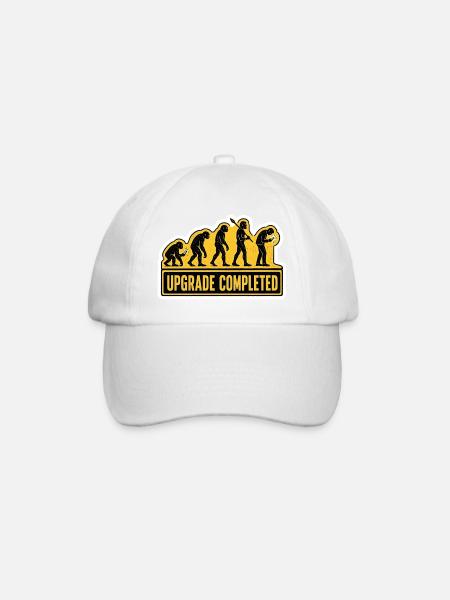 Human Evolution Smartphone Upgrade Humor - Baseball Cap - white/white