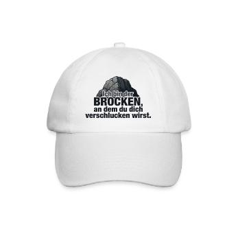 Ich bin der Brocken – Felsen Spruch Design - Baseballkappe - Weiß/Weiß - Vorne