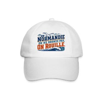 Normandie, on ne bronze pas, on rouille - Casquette classique - blanc/blanc - Devant