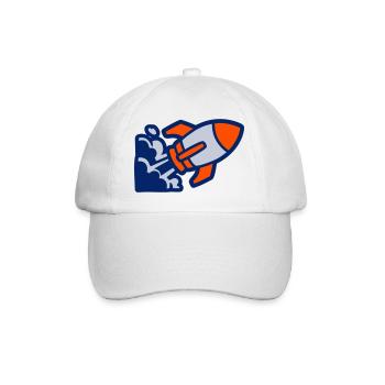 Spaceship Rocket Icon - Baseball Cap - white/white - Front