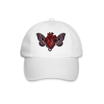 Anatomical Heart Gothic Moth Art - Baseball Cap - white/white - Front