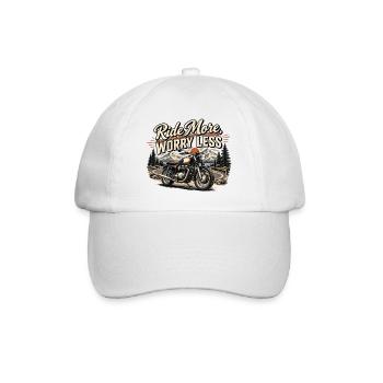 Ride More, Worry Less Motorcycle - Baseball Cap - white/white - Front