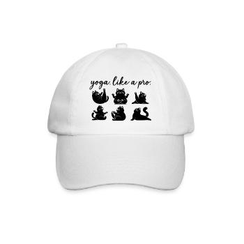 Yoga Cats Funny Cat Yoga Like a Pro - Baseball Cap - white/white - Front