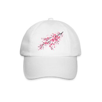 Cherry Blossoms Branch Sakura Flowers Cherry - Baseball Cap - white/white - Front