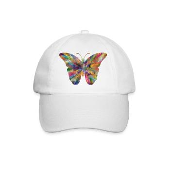 Bunter Polygon-Schmetterling - Baseballkappe - Weiß/Weiß - Vorne