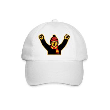 Cheering Soccer Fan Icon - Baseball Cap - white/white - Front