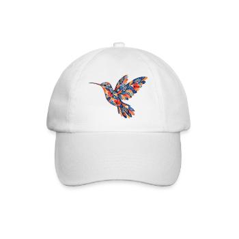 Hummingbird with flower pattern - Baseball Cap - white/white - Front