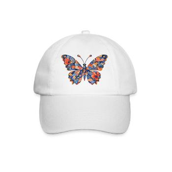 Patchwork Schmetterling Muster - Baseballkappe - Weiß/Weiß - Vorne