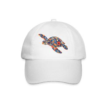 Motif floral patchwork de tortue - Casquette classique - blanc/blanc - Devant