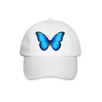 Morpho Morpho Espèces de Papillons Bleus Style Dessin Animé - Casquette classique - blanc/blanc - Devant