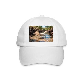Crabe de papier origami dans une forêt naturelle de mangroves ri - Casquette classique - blanc/blanc - Devant