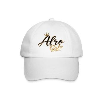 Afro-Mädchen-Goldkrone - Baseballkappe - Weiß/Weiß - Vorne