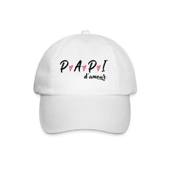 Papi d'amour Cadeau papi fête grand père original - Casquette classique - blanc/blanc - Devant