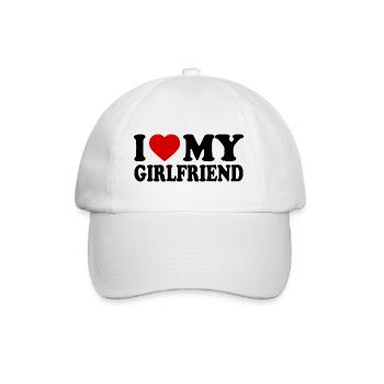 I love my girlfriend - Casquette classique - blanc/blanc - Devant