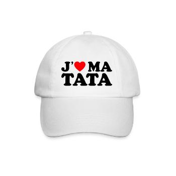 J'aime Ma Tata Cadeau Tante Coeur Rouge - Casquette classique - blanc/blanc - Devant
