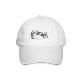Katze schlafend - Baseballkappe - Weiß/Weiß - Vorne