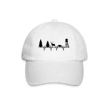 Hunter heartbeat pulse | Color changeable - Baseball Cap - white/white - Front