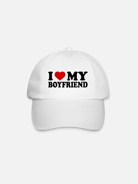 I love my boyfriend - Baseballkasket - hvid/hvid