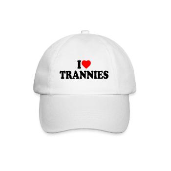 I love trannies - Baseballkappe - Weiß/Weiß - Vorne