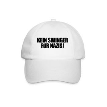 No swinger for nazis - Baseball Cap - white/white - Front